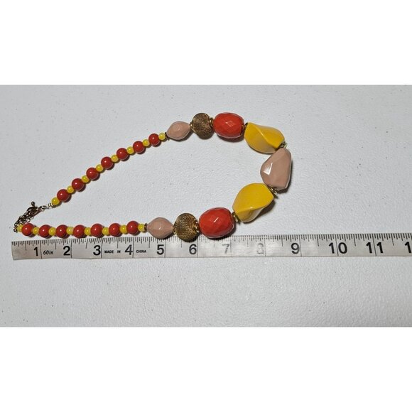 Boho Colorful Beaded Chunky Necklace Retro 60s 70s Fashion Jewelry Women - Picture 5 of 6